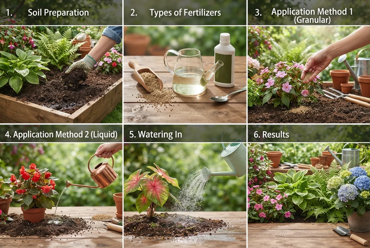 Infográfico de adubação para flores de sombra | verdenavaranda.com.br Infográfico de adubação para flores de sombra