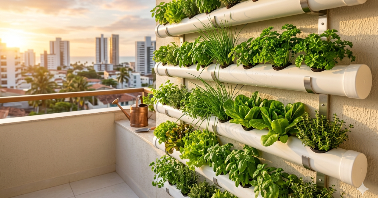 horta vertical de cano pvc