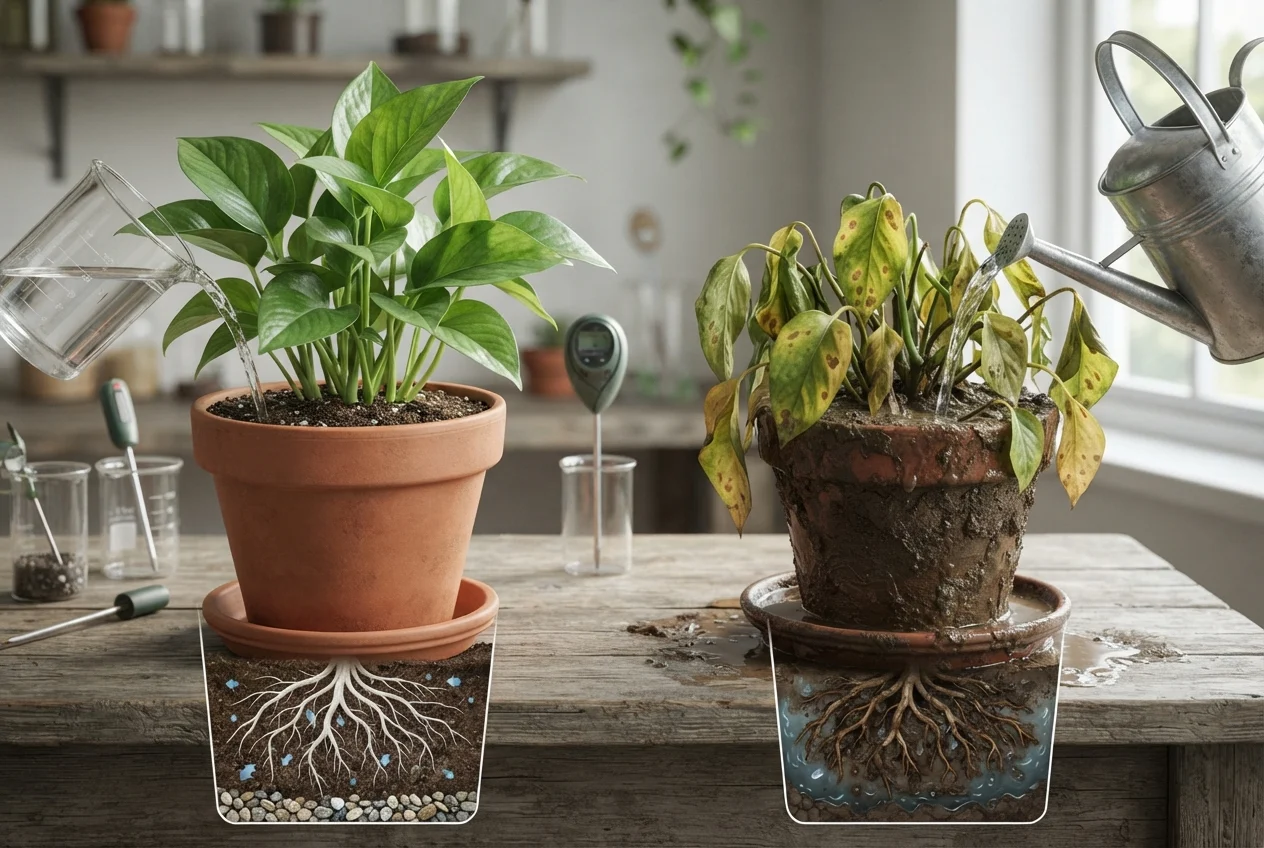 A Anatomia Da Rega E O Perigo Do Excesso | verdenavaranda.com.br Ficus Lyrata Folhas Amarelas: A Anatomia Da Rega E O Perigo Do Excesso