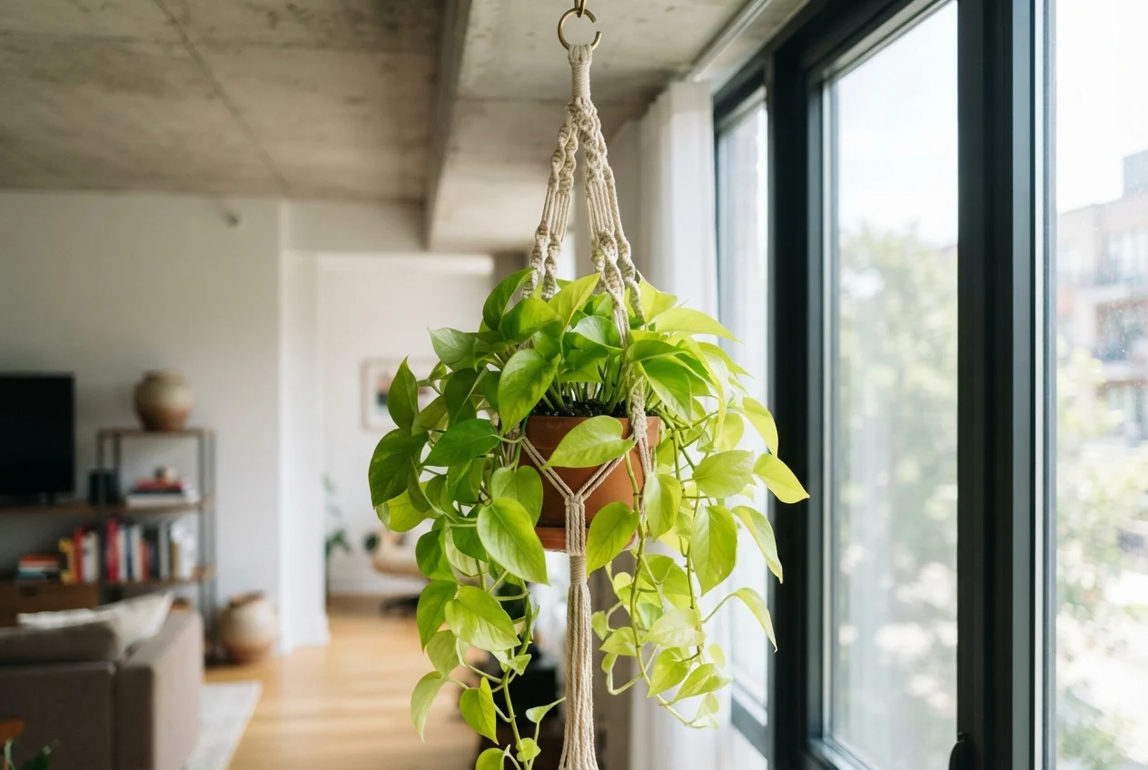 Jiboia Neon A Versatilidade Suspensa Que Limpa | verdenavaranda.com.br Jiboia Neon A Versatilidade Suspensa Que Limpa